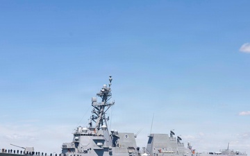 Future USS Ted Stevens (DDG 128) Arrives at Homeport for the First Time