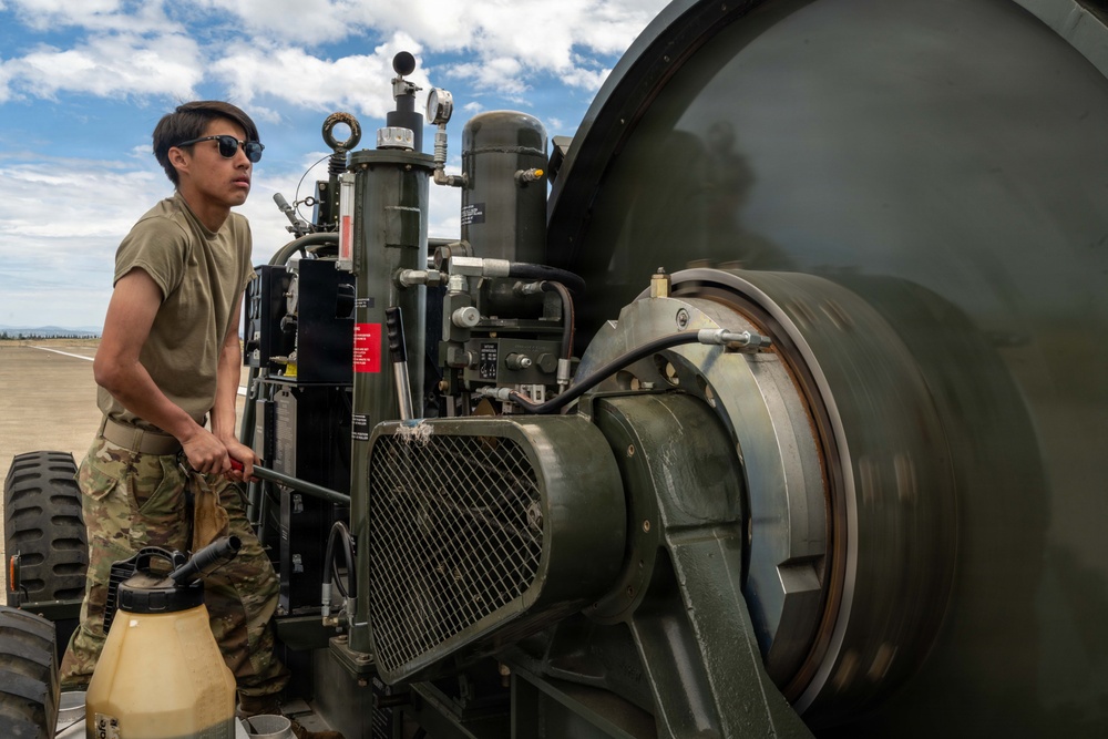 "Mission ready: 60th CES partners with Navy to test mobile aircraft arresting system”