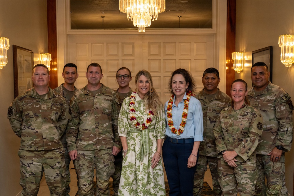 Mrs. Cindy Wilsbach and Dr. Doniel Wolfe visit Team Hickam