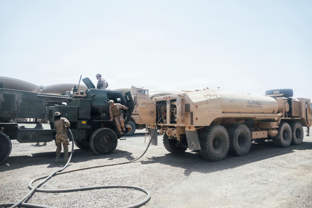 U.S. Marines and Sailors conduct joint refueling operations alongside Army Reserve Soldiers