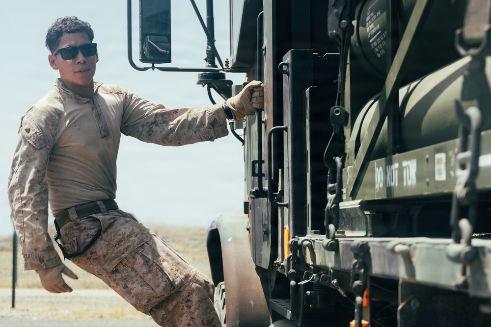 U.S. Marines and Sailors conduct joint refueling operations alongside Army Reserve Soldiers