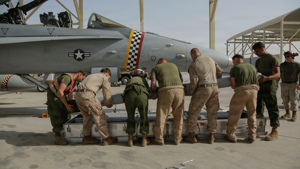 U.S. Marines conduct F/A-18 Hornet landing