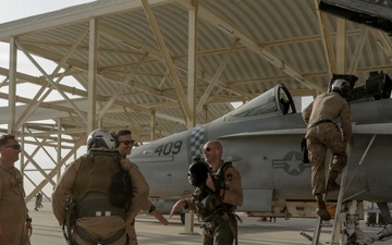 U.S. Marines conduct F/A-18 Hornet landing