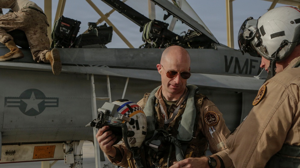 U.S. Marines conduct F/A-18 Hornet landing