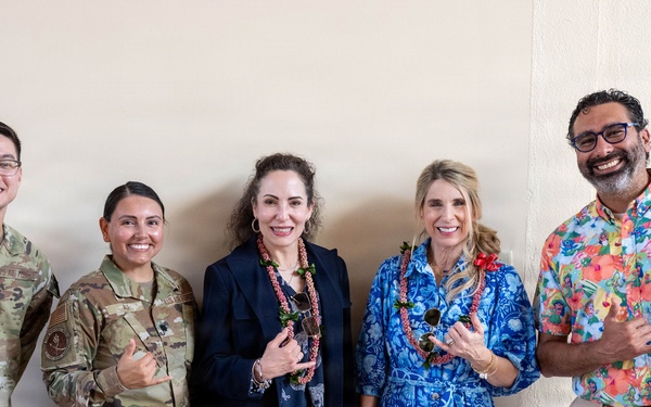 Mrs. Cindy Wilsbach and Dr. Doniel Wolfe visit Team Hickam