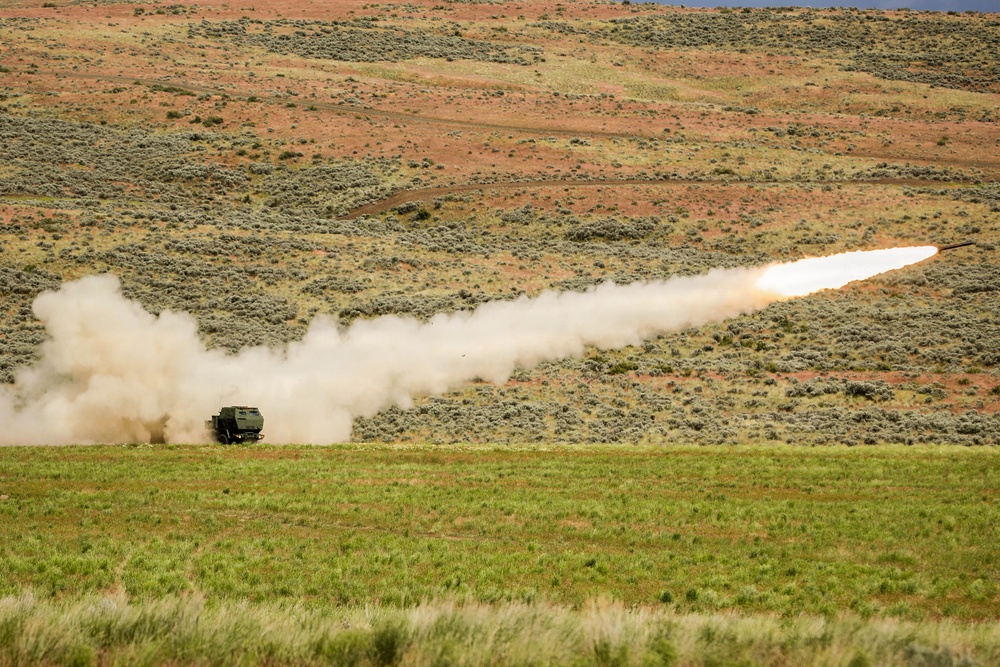 Bravo Battery, 1st Battalion, 94th Field Artillery Regiment, 17th Field Artillery Brigade fires HIMARS as part of Exercise Tiger Balm 2026