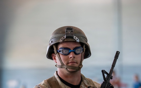 218th Maneuver Enhancement Brigade hosts a Combat Water Survival Test on Fort Gordon