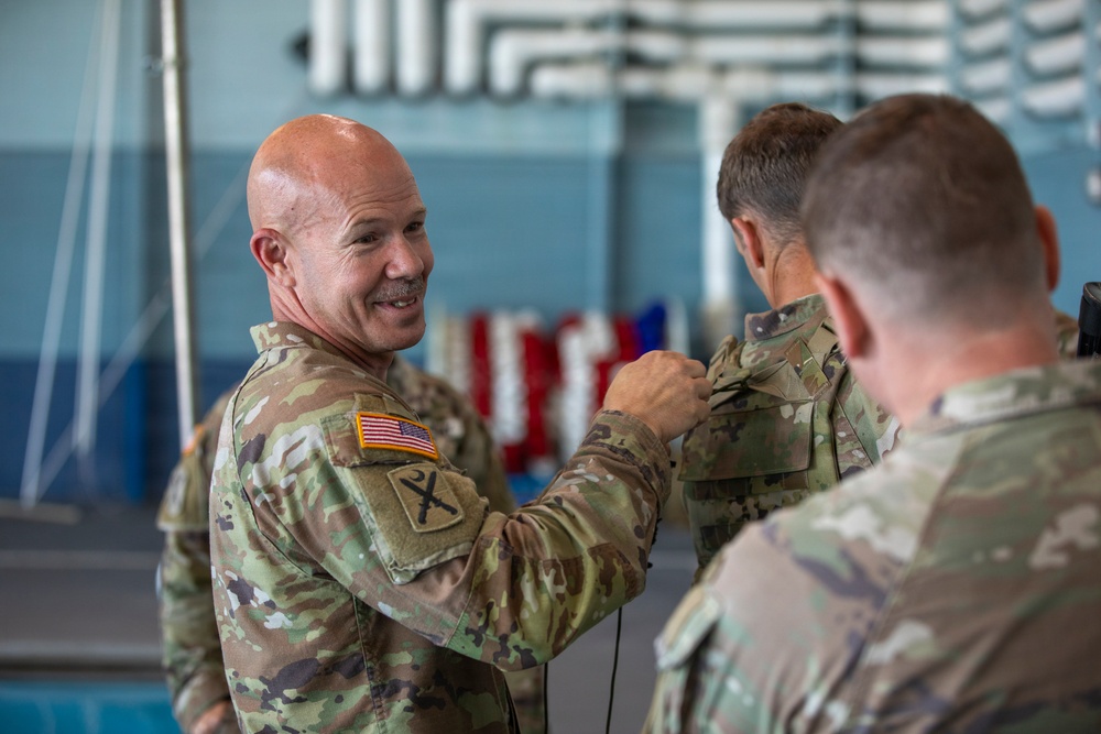 218th Maneuver Enhancement Brigade hosts a Combat Water Survival Test on Fort Gordon