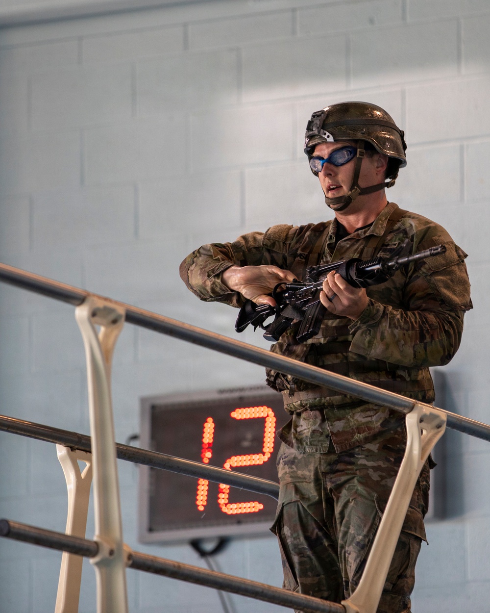 218th Maneuver Enhancement Brigade hosts a Combat Water Survival Test on Fort Gordon