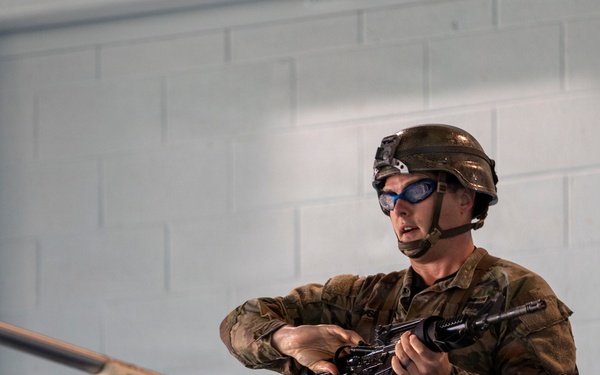 218th Maneuver Enhancement Brigade hosts a Combat Water Survival Test on Fort Gordon