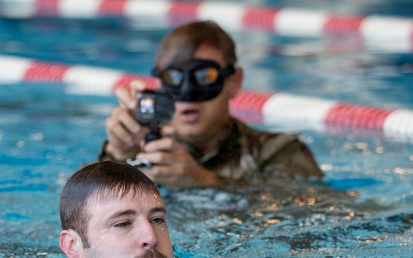 218th Maneuver Enhancement Brigade hosts a Combat Water Survival Test on Fort Gordon