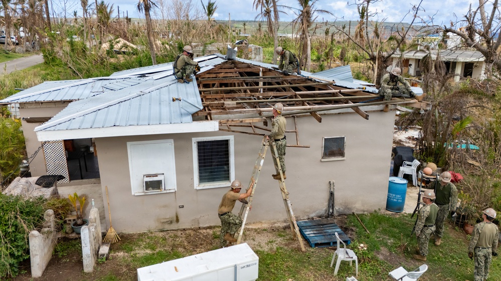 NMCB 1 Supports Roofing Mission in Tinian