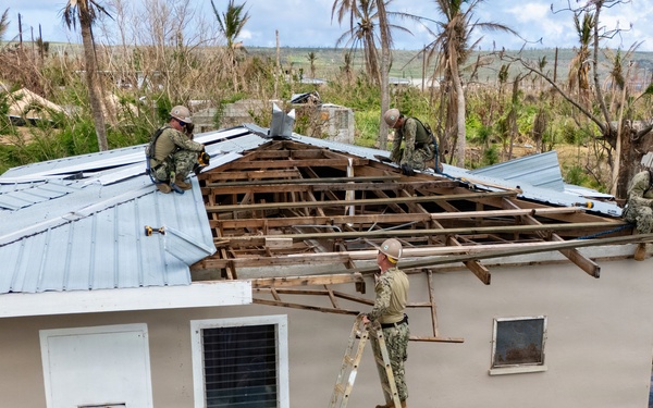 NMCB 1 Supports Roofing Mission in Tinian