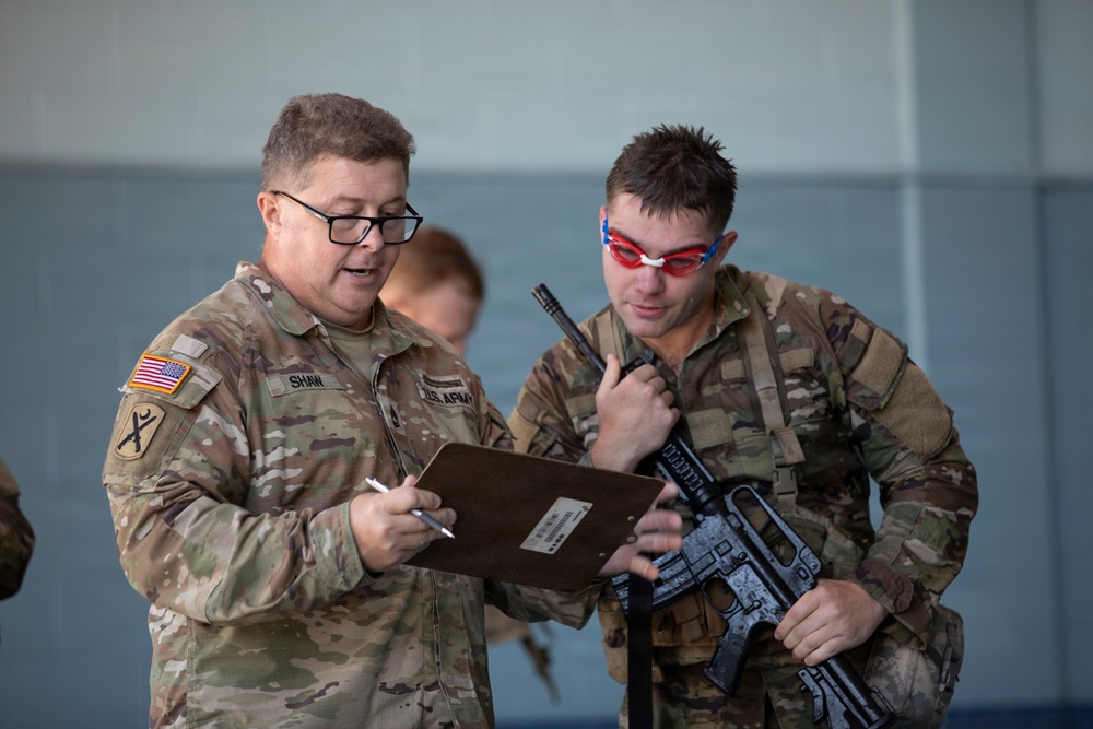 218th Maneuver Enhancement Brigade hosts a Combat Water Survival Test on Fort Gordon
