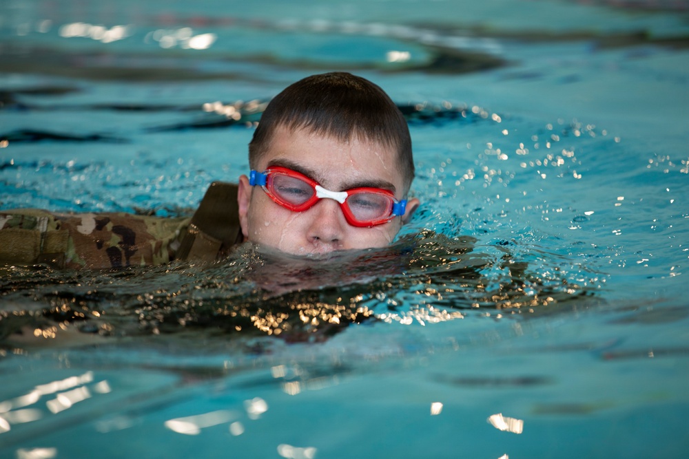 218th Maneuver Enhancement Brigade hosts a Combat Water Survival Test on Fort Gordon
