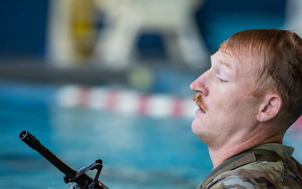 218th Maneuver Enhancement Brigade hosts a Combat Water Survival Test on Fort Gordon