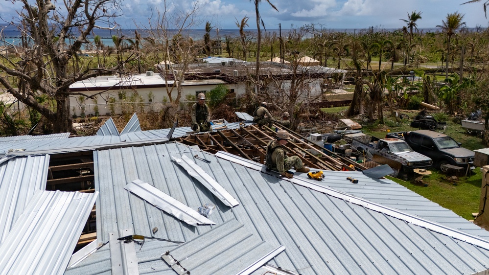 NMCB 1 Supports Roofing Mission in Tinian