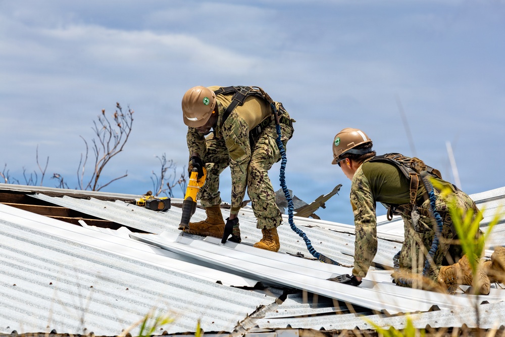 NMCB 1 Supports Roofing Mission in Tinian