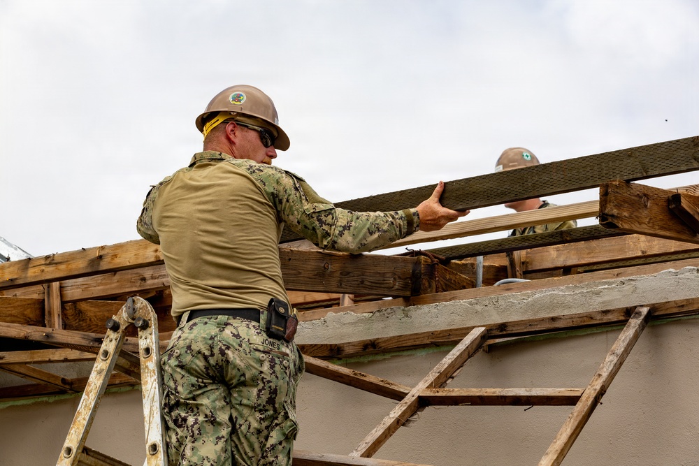 NMCB 1 Supports Roofing Mission in Tinian