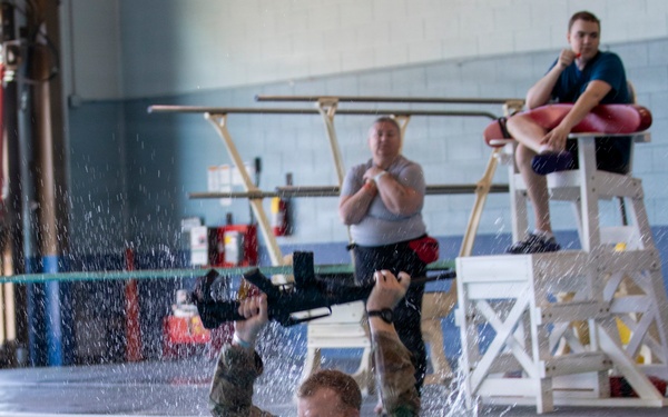 218th Maneuver Enhancement Brigade hosts a Combat Water Survival Test on Fort Gordon