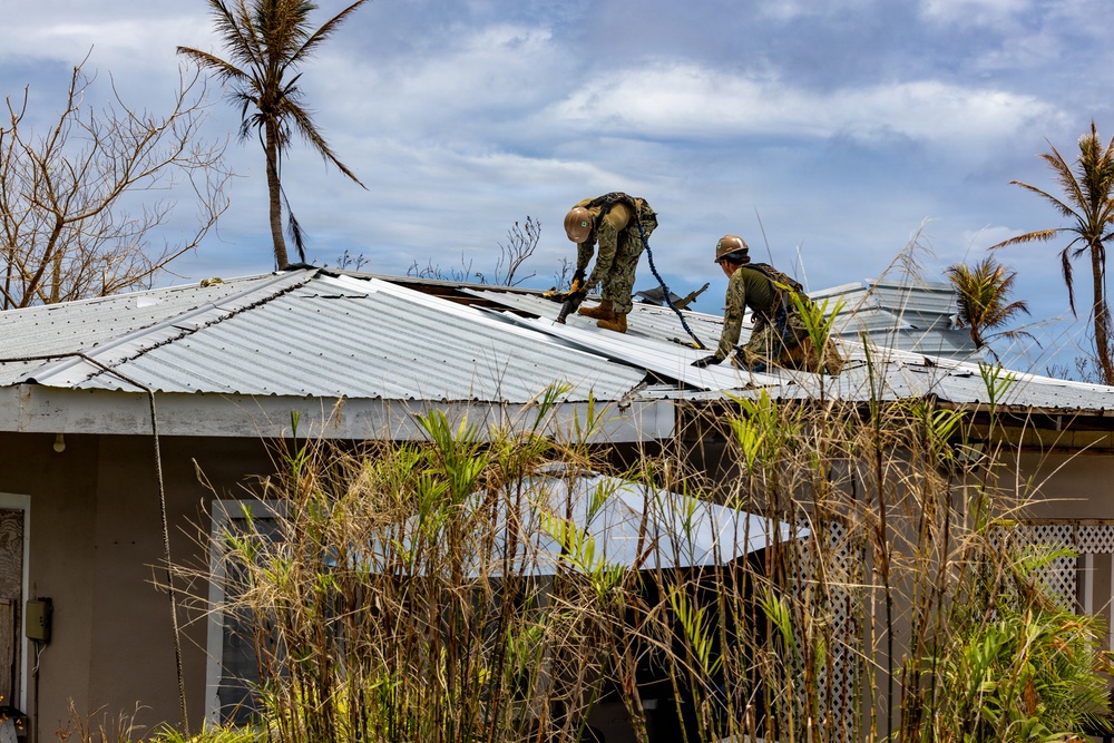 NMCB 1 Supports Roofing Mission in Tinian