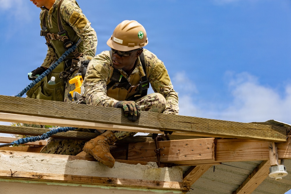 NMCB 1 Supports Roofing Mission in Tinian
