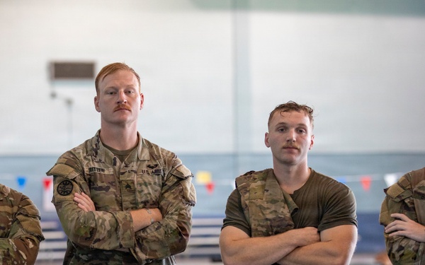 218th Maneuver Enhancement Brigade hosts a Combat Water Survival Test on Fort Gordon