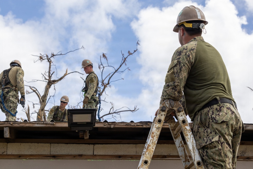 NMCB 1 Supports Roofing Mission in Tinian