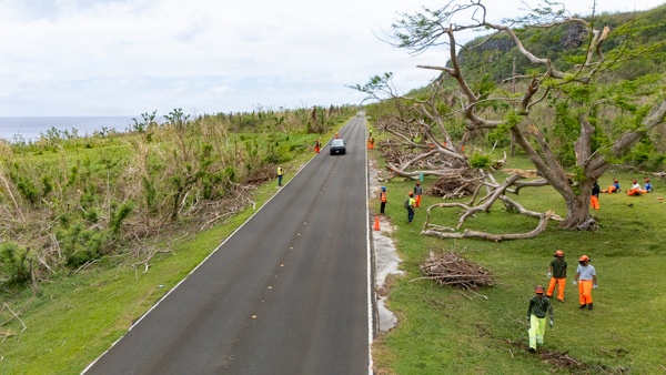 Crews Begin Clearing Marpi's Storm Debris