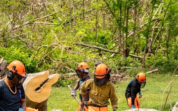 Crews Begin Clearing Marpi's Storm Debris