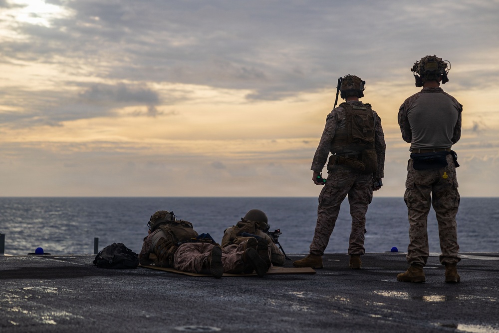 11th MEU Marines, Sailors Conduct A Small Craft Action Team Drill Aboard USS Boxer