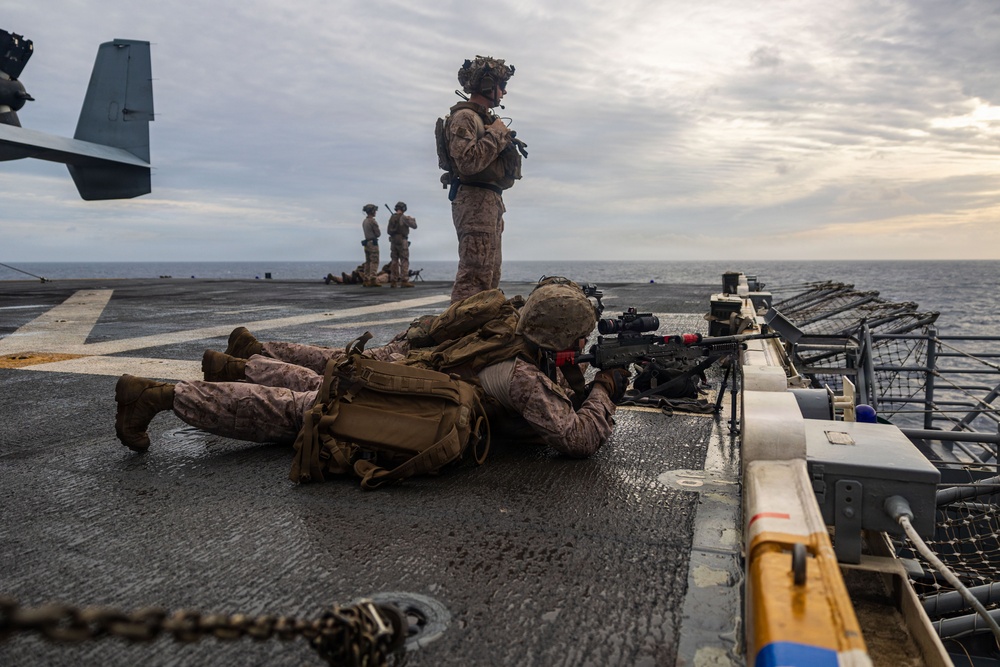 11th MEU Marines, Sailors Conduct A Small Craft Action Team Drill Aboard USS Boxer