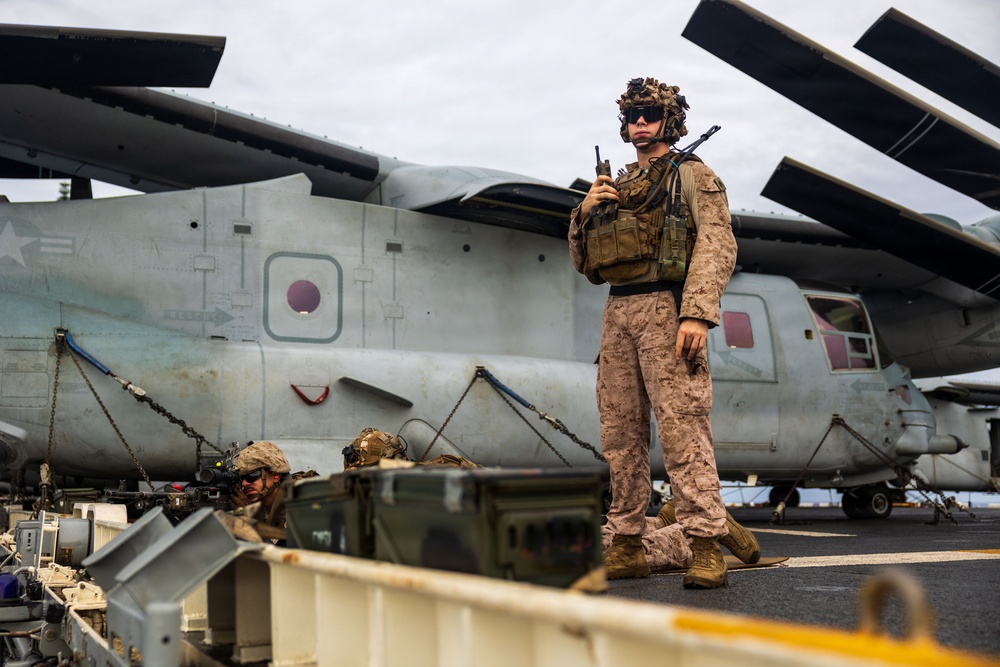 11th MEU Marines, Sailors Conduct A Small Craft Action Team Drill Aboard USS Boxer
