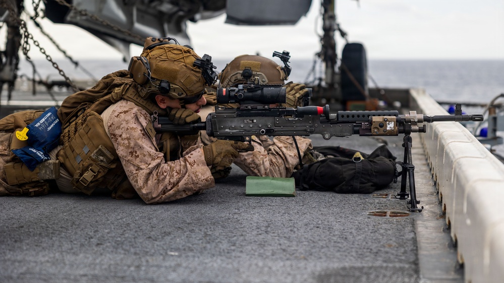11th MEU Marines, Sailors Conduct A Small Craft Action Team Drill Aboard USS Boxer