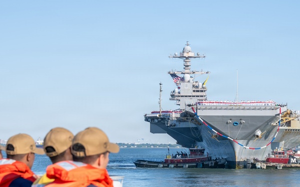 SECWAR, CNO, MCPON welcome home Ford carrier strike group