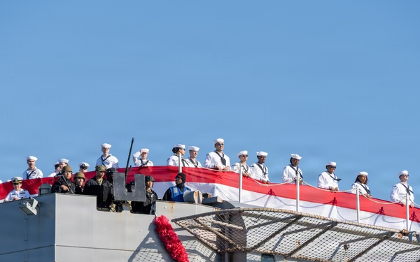 SECWAR, CNO, MCPON welcome home Ford carrier strike group