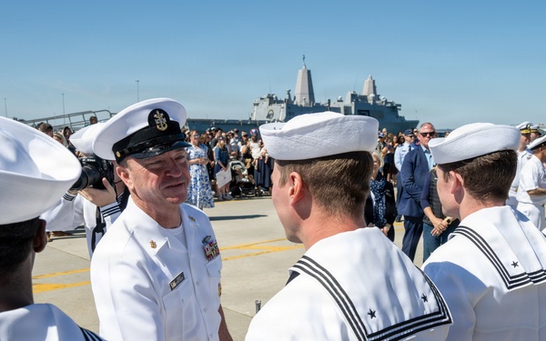 SECWAR, CNO, MCPON welcome home Ford carrier strike group