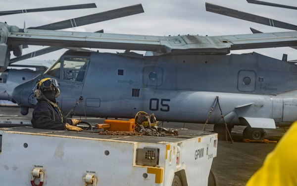 USS Iwo Jima Conducts Tow Tractor Training