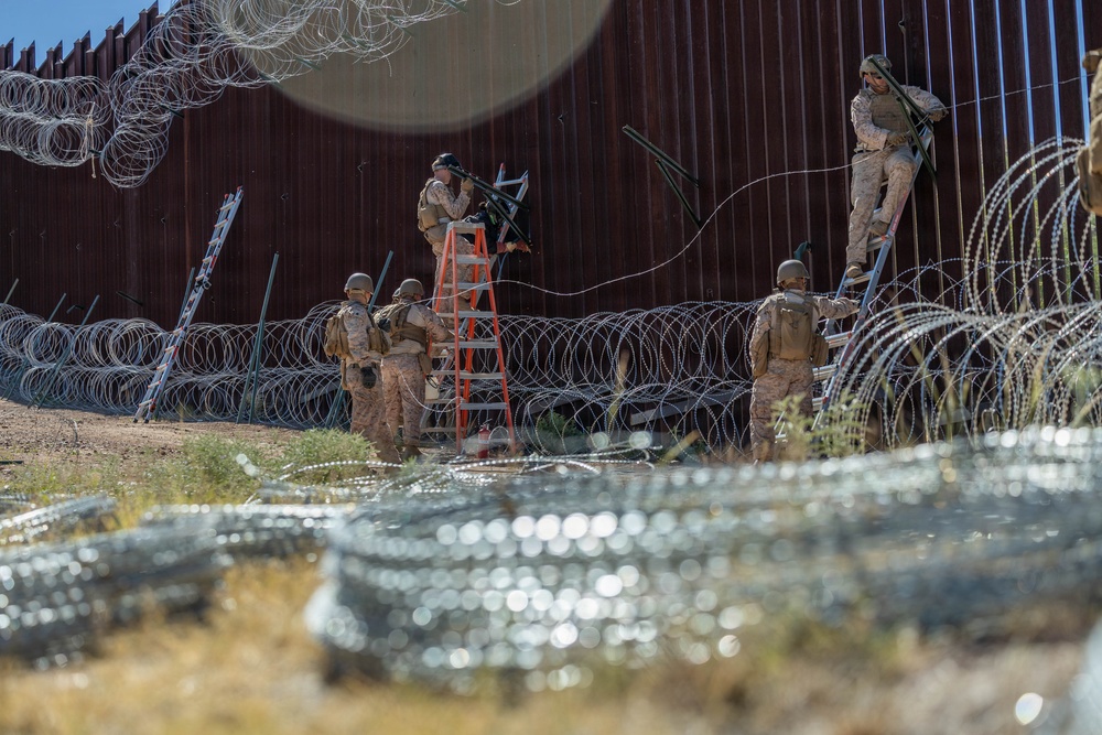 JTF-SB Marines reinforce barrier infrastructure in Nogales