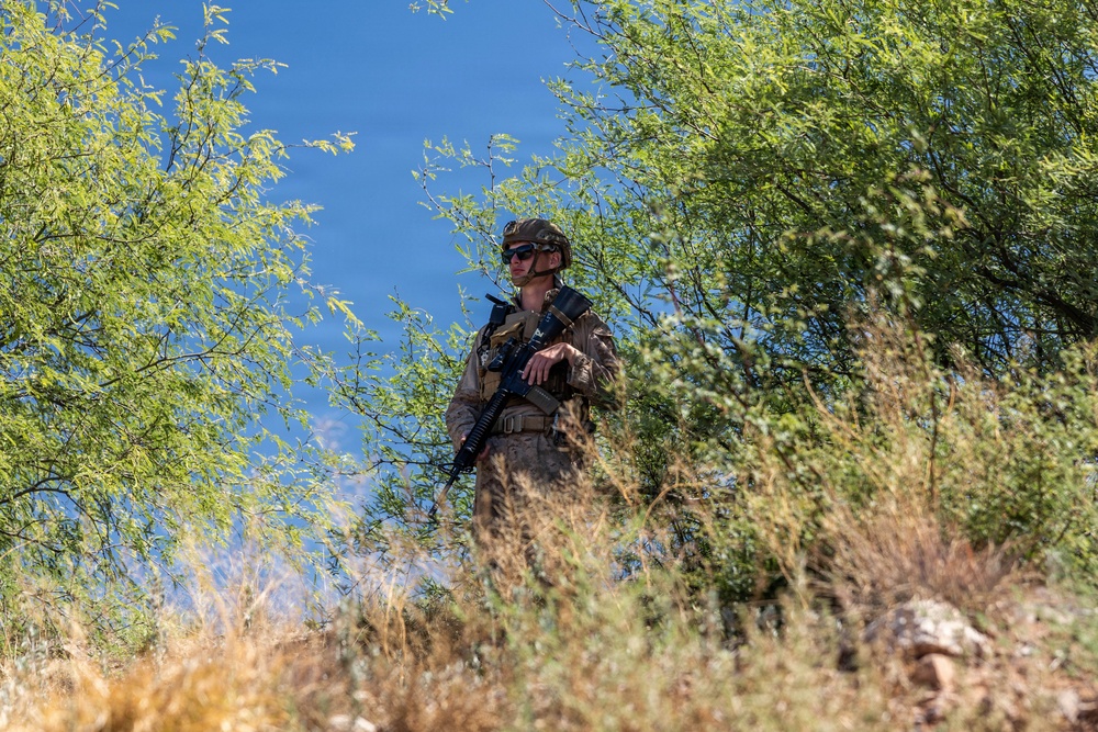 JTF-SB Marines reinforce barrier infrastructure in Nogales