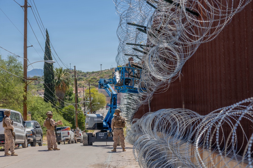 JTF-SB Marines reinforce barrier infrastructure in Nogales