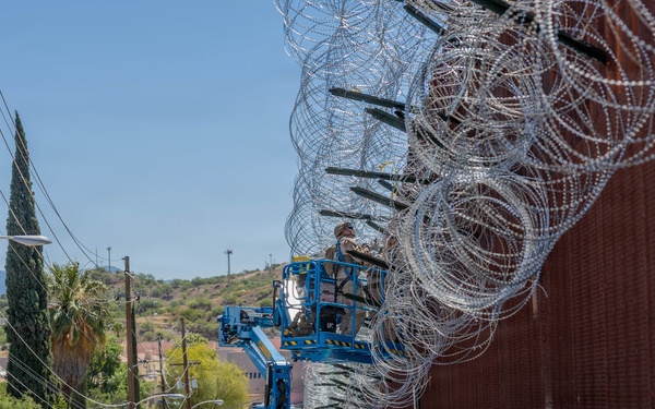 JTF-SB Marines reinforce barrier infrastructure in Nogales