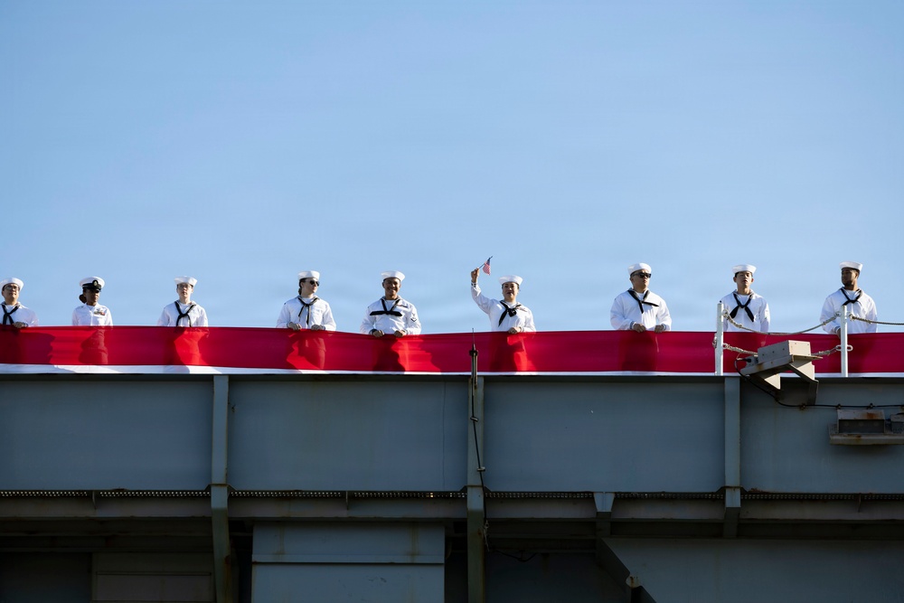 The World's Largest Aircraft Carrier Returns form Historic 11-Month Deployment
