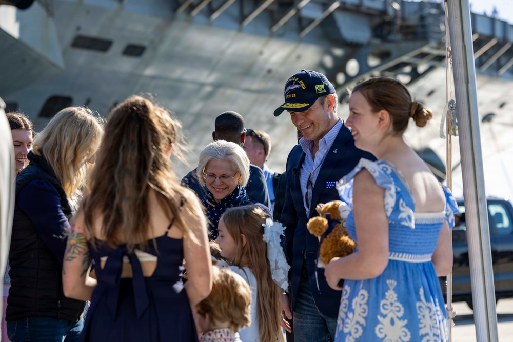 The World's Largest Aircraft Carrier Returns form Historic 11-Month Deployment