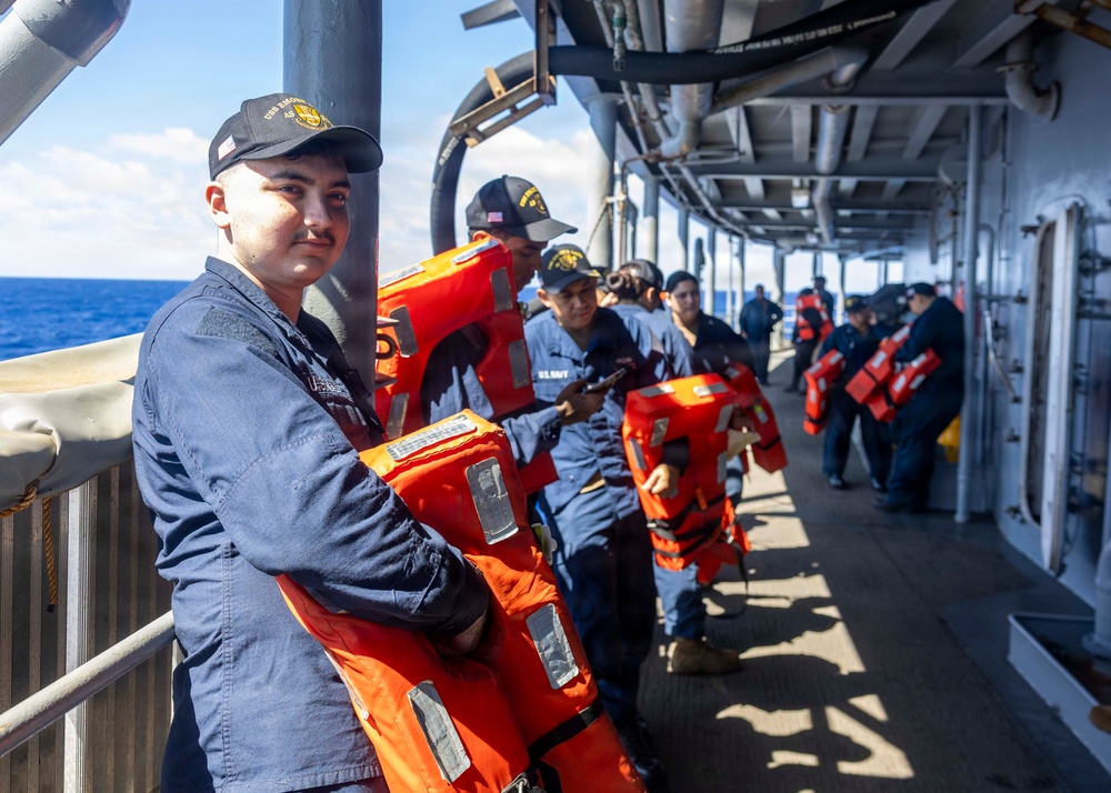 Emory S. Land abandon ship drill