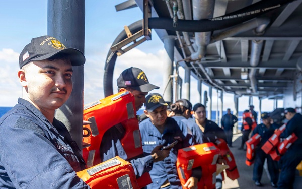 Emory S. Land abandon ship drill