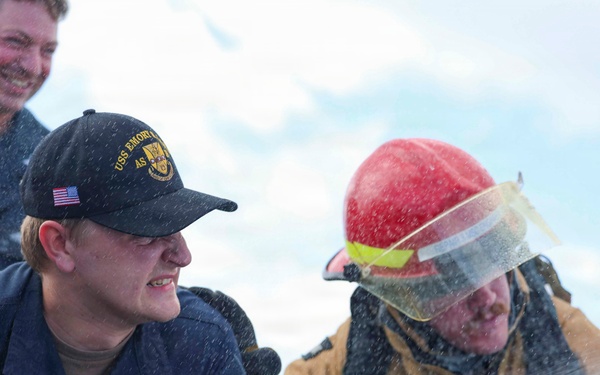 Emory S. Land conducts damage control training while underway