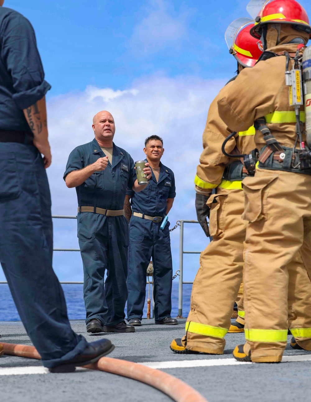 Emory S. Land conducts damage control training while underway