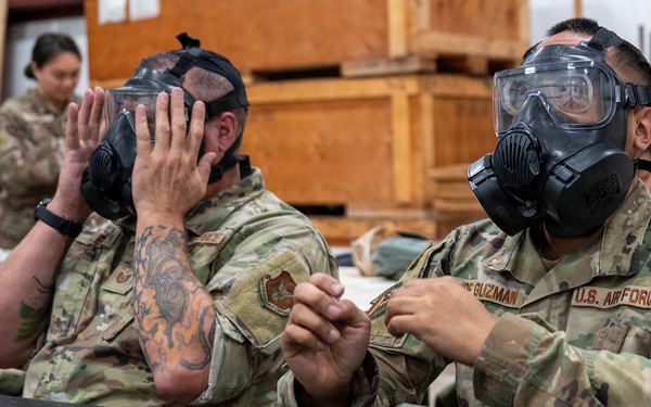 Reserve Airmen participate in CBRN training