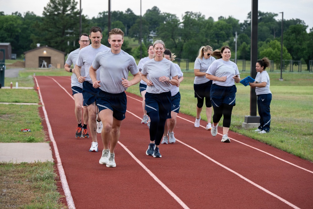 Airmen Execute a Mock Physical Training Test at Fort Chaffee